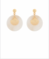 Golden Stella Scallop Disc Earrings GOLD/WHITE