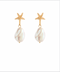 Golden Stella Starfish Pearl Dangle Earrings GOLD