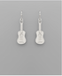 Golden Stella Guitar Earrings RHODIUM