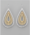 Golden Stella Tear Drop Metal Earrings WORN SILVER