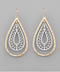 Golden Stella Tear Drop Metal Earrings WORN GOLD