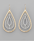 Golden Stella Tear Drop Metal Earrings WORN GOLD