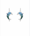 Golden Stella Dolphin Drop Earrings SILVER