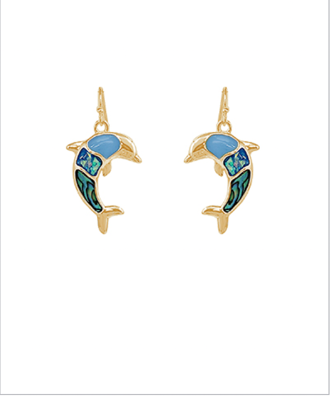 Golden Stella Dolphin Drop Earrings GOLD