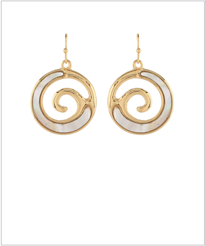 Golden Stella Waves Round Earrings GOLD