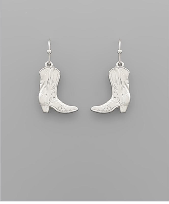 Golden Stella Cowboy Boots Earrings SILVER