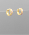 Golden Stella Checker Huggie Hoops LAVENDER/GOLD