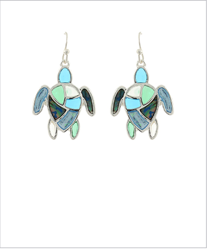Golden Stella Sealife Drop Earrings TURTLE/SILVER