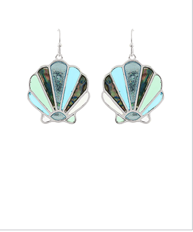 Golden Stella Sealife Drop Earrings SHELL/SILVER