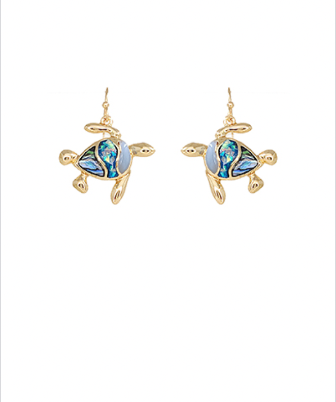 Golden Stella Turtle Earrings ABALONE/GOLD