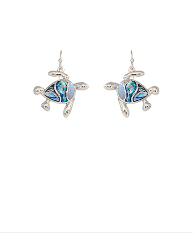 Golden Stella Turtle Earrings ABALONE/SILVER