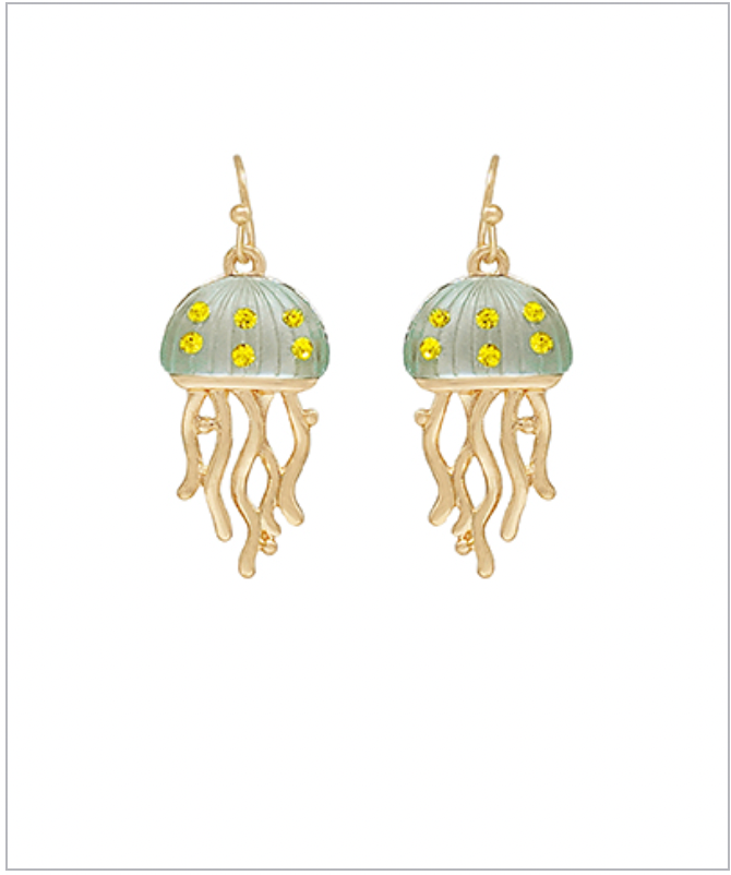 Golden Stella Sealife Drop Earrings JELLYFISH/GOLD