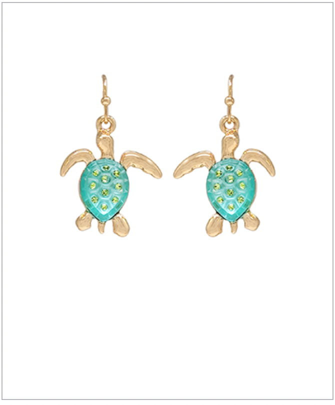 Golden Stella Sealife Drop Earrings TURTLE/GOLD