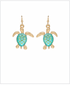 Golden Stella Sealife Drop Earrings TURTLE/GOLD