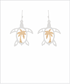 Golden Stella Two Tone Turtle & Palm Earrings SILVER