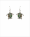 Golden Stella Abalone Turtle Drop Earrings RHODIUM