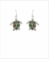 Golden Stella Abalone Turtle Drop Earrings RHODIUM