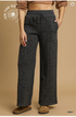Umgee W Animal Print High Waisted Sweatpants GREY
