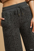 Umgee W Animal Print High Waisted Sweatpants GREY