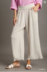 Umgee W Linen Fray Pant OATMEAL