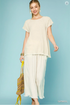 Umgee W Linen Fray Pant OATMEAL