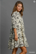 Umgee W Landscape Print Mini Dress CREAM MIX