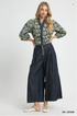 Umgee W Stone Wash Wide Leg Pant DARK DENIM