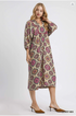 Umgee Collared Midi Dress BERRY MIX