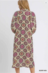 Umgee Collared Midi Dress BERRY MIX