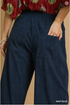Umgee W Corduroy Wide Leg Pants NAVY