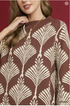 Umgee W Abstract Mock Neck Sweater BROWN