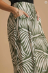 Umgee W Pleated Printed Pants OLIVE