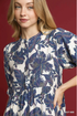 Umgee W Leaf Print Midi Dress NAVY MIX