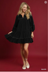 Umgee W Smocked Tiered Dress BLACK