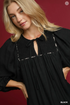 Umgee W Smocked Tiered Dress BLACK
