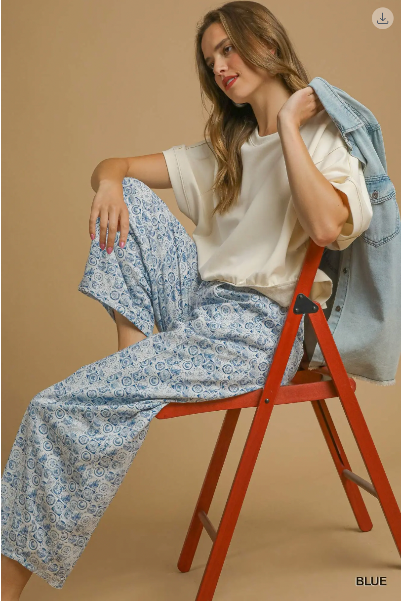 Umgee W Coin Stamp Barrel Pants BLUE