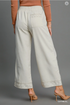Umgee W Linen Embroidered Wide Leg Pant OATMEAL