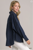 Umgee W Animal Print Jacket NAVY