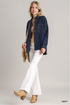 Umgee W Animal Print Jacket NAVY