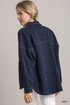 Umgee W Animal Print Jacket NAVY