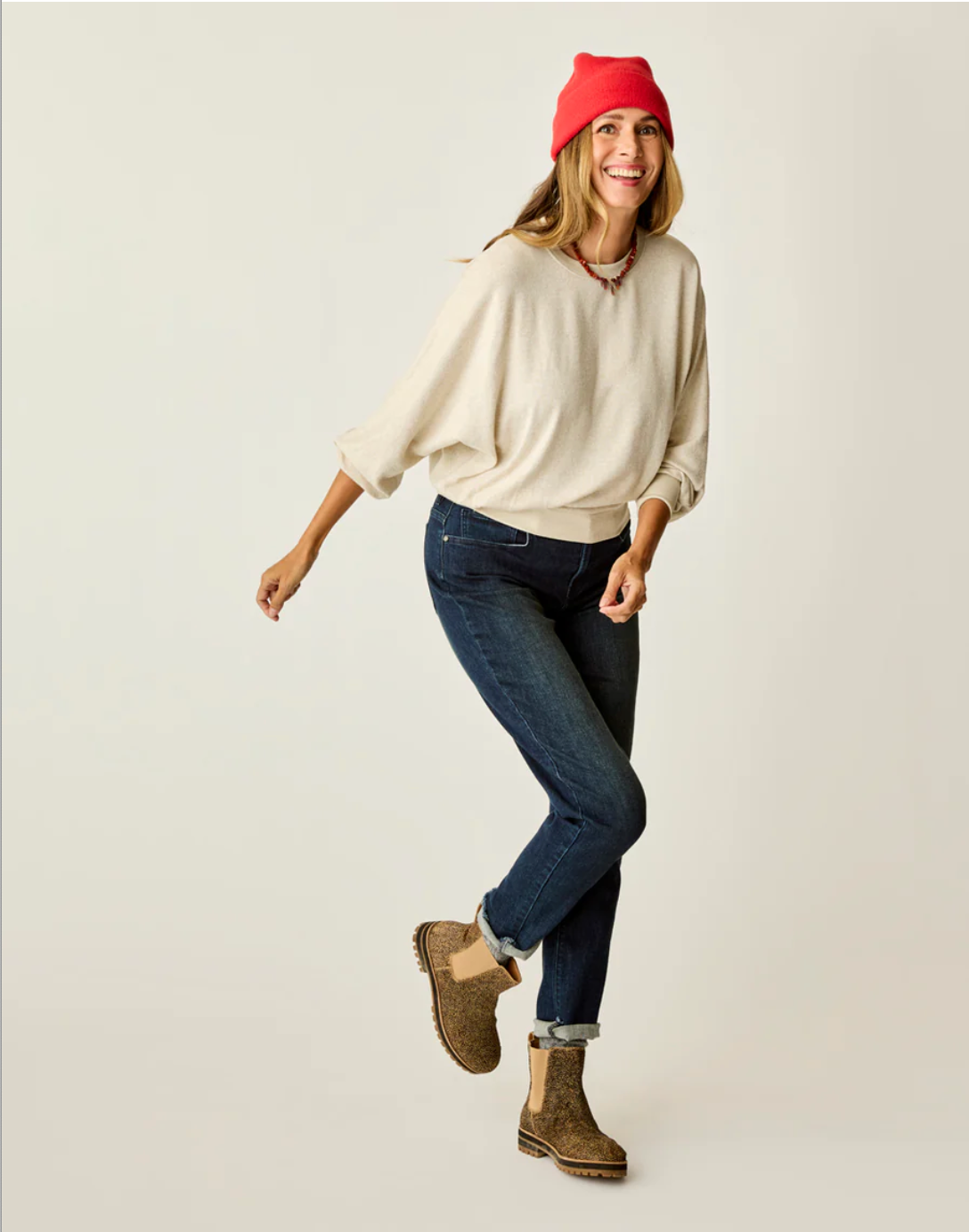 Carve Designs W Anneke Supersoft Dolman CEMENT HEATHER