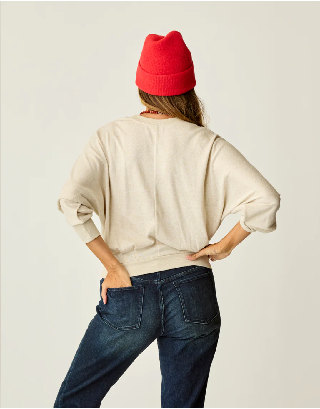 Carve Designs W Anneke Supersoft Dolman CEMENT HEATHER