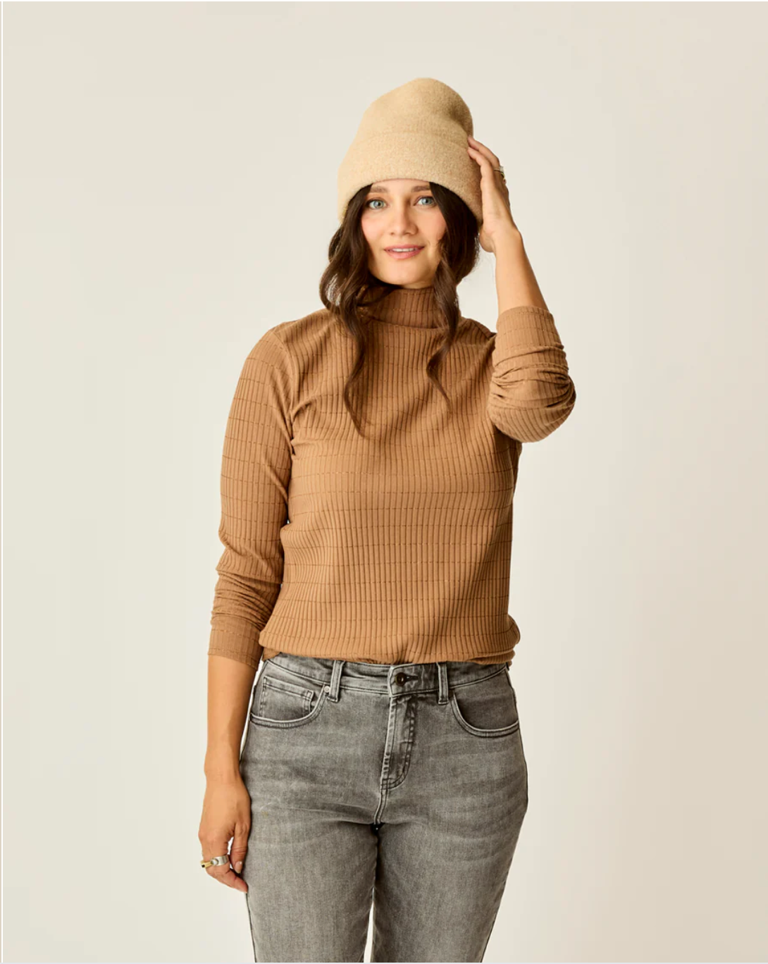 Carve Designs W Denise Turtleneck RUM LUREX