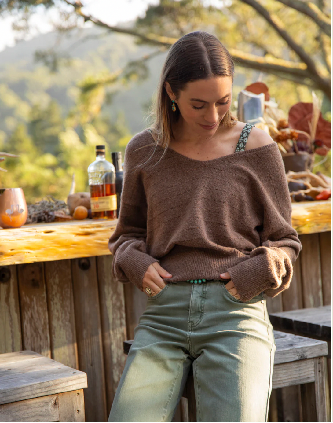 Carve Designs W Ruth Reversible Sweater SUMAC LURE