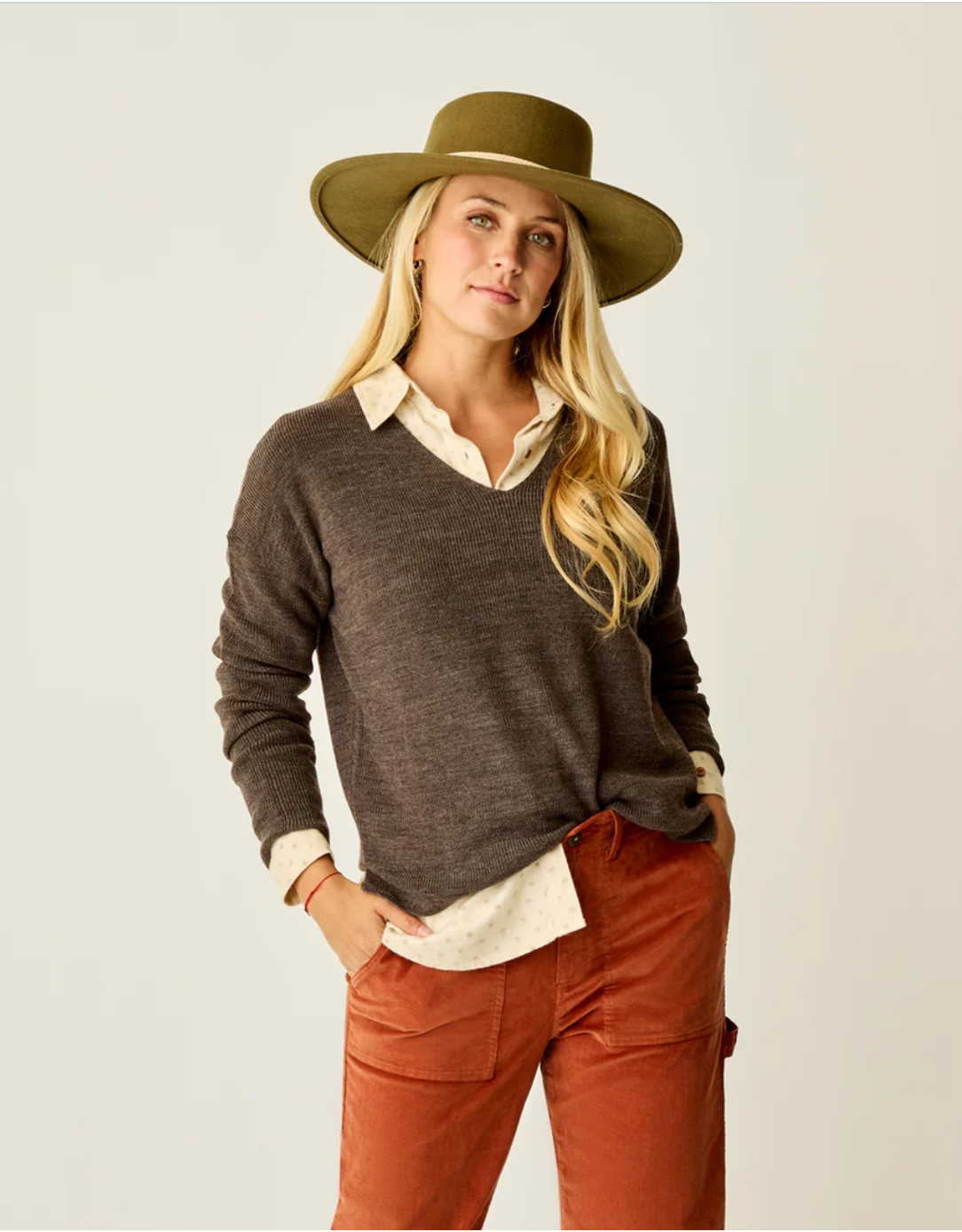 Carve Designs W Zella Merino Sweater EXPRESSO HEATHER