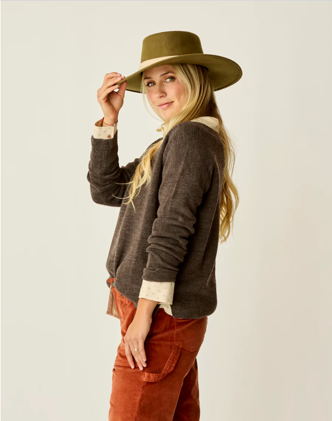 Carve Designs W Zella Merino Sweater EXPRESSO HEATHER