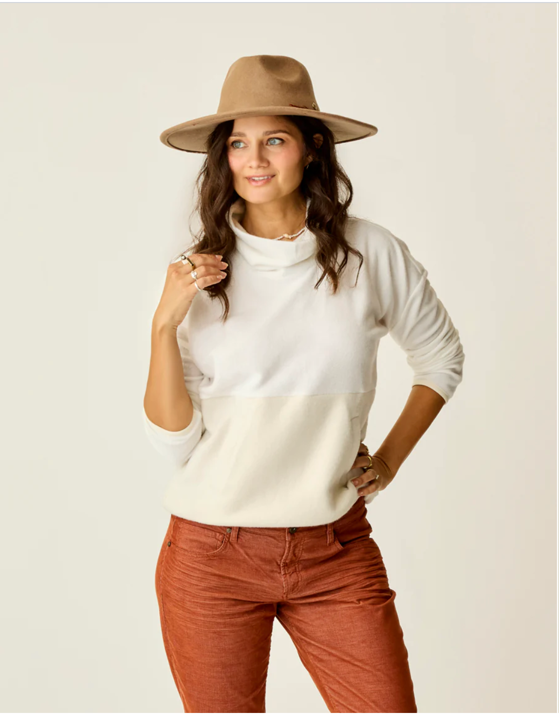 Carve Designs W Rowayton Colorblock Cowl BIRCH / CLOUD