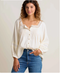 Toad & Co W LS Manzana Peasant Shirt EGRET