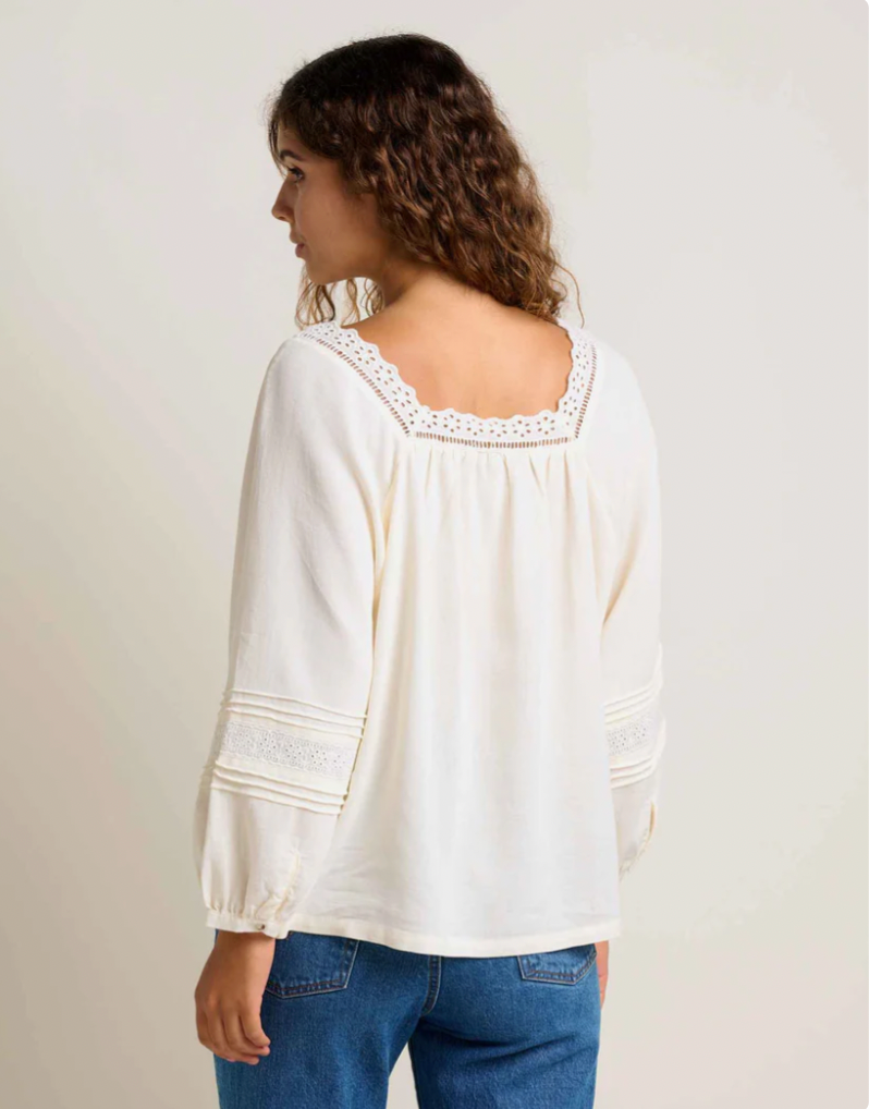 Toad & Co W LS Manzana Peasant Shirt EGRET