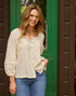Toad & Co W LS Manzana Peasant Shirt EGRET